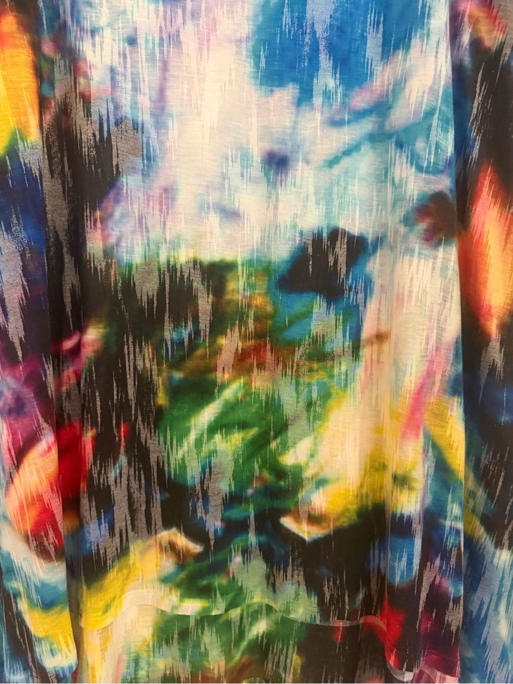 Nally & Millie  Multicolor Abstract Print Scoop Neck Short Sleeve Top - 2X - Picture 4 of 8
